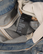 MX1 Distressed Leather-Paneled Knee Rip Jeans