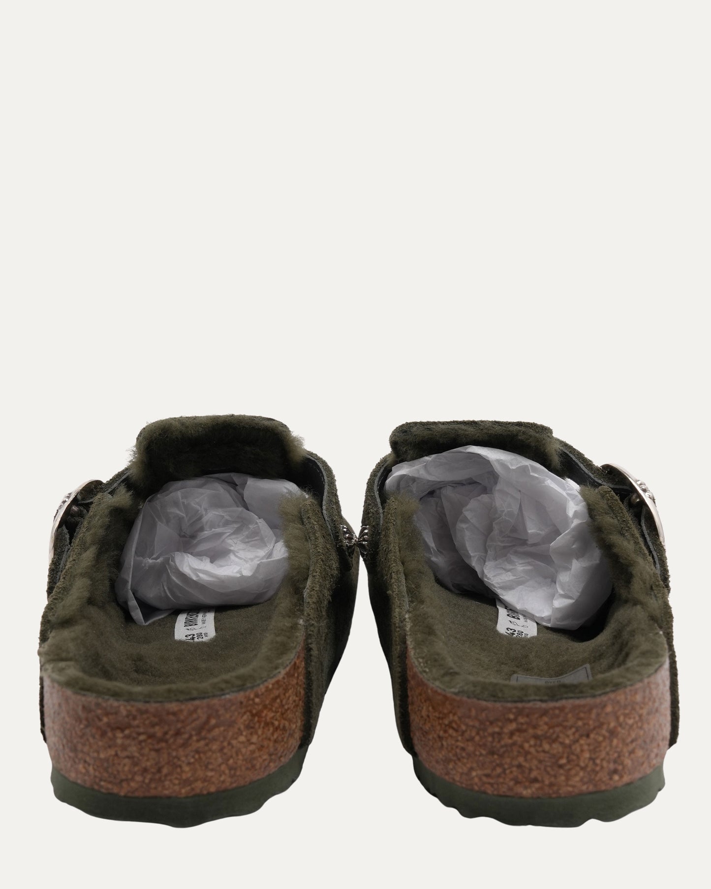 Dagger Embellished Birkenstock Boston Shearling Lined Suede Mule
