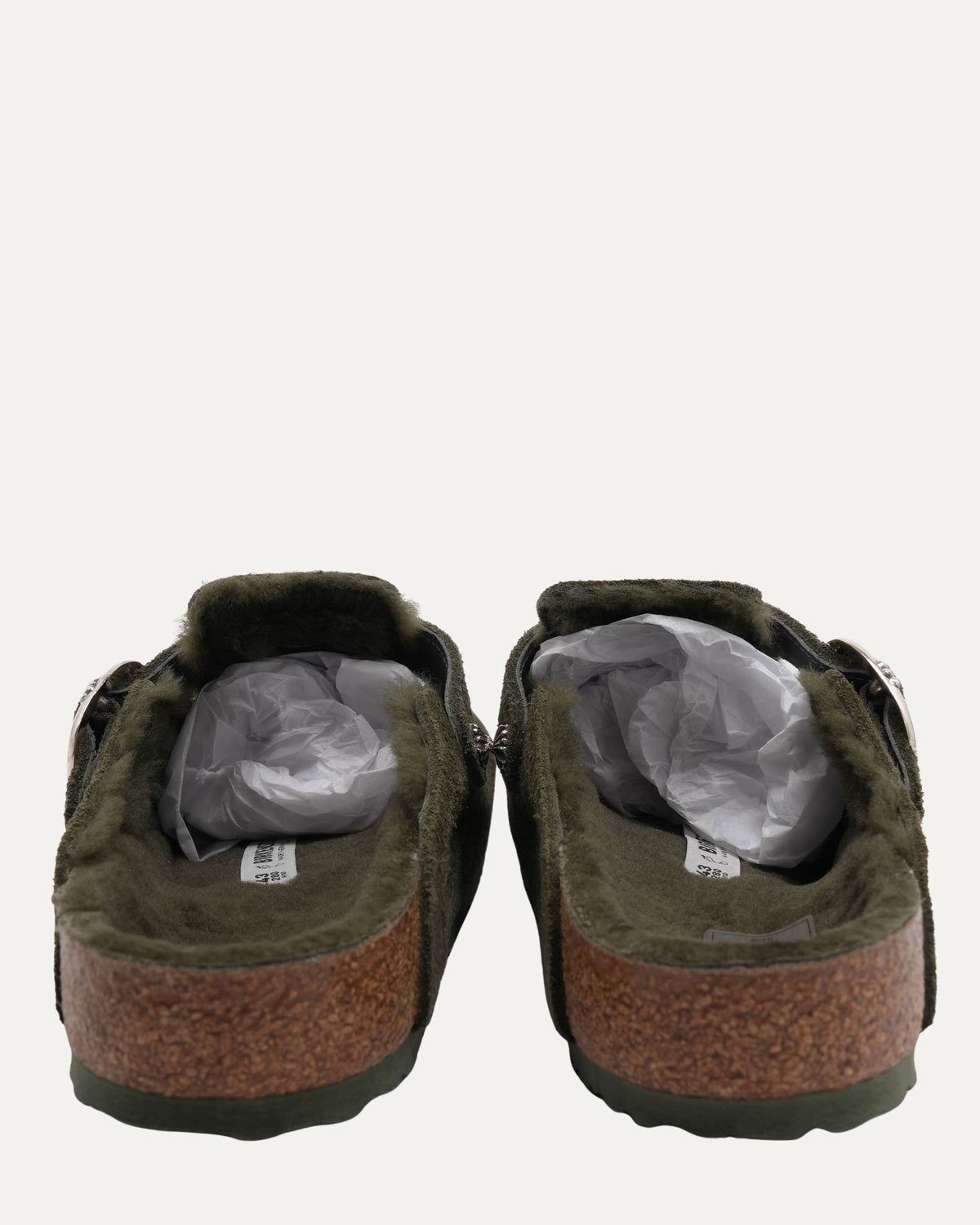 Dagger Embellished Birkenstock Boston Shearling Lined Suede Mule