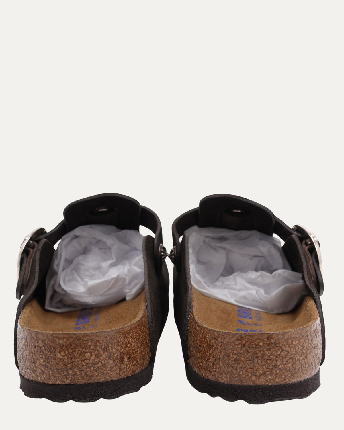 Cross Embellished Birkenstock Boston Suede Mule