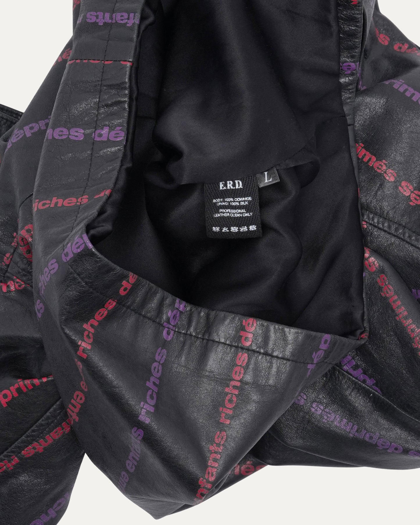 Logo Striped Leather Jacket
