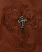 Filigree Cross Embellished Fringe Hobo Bag