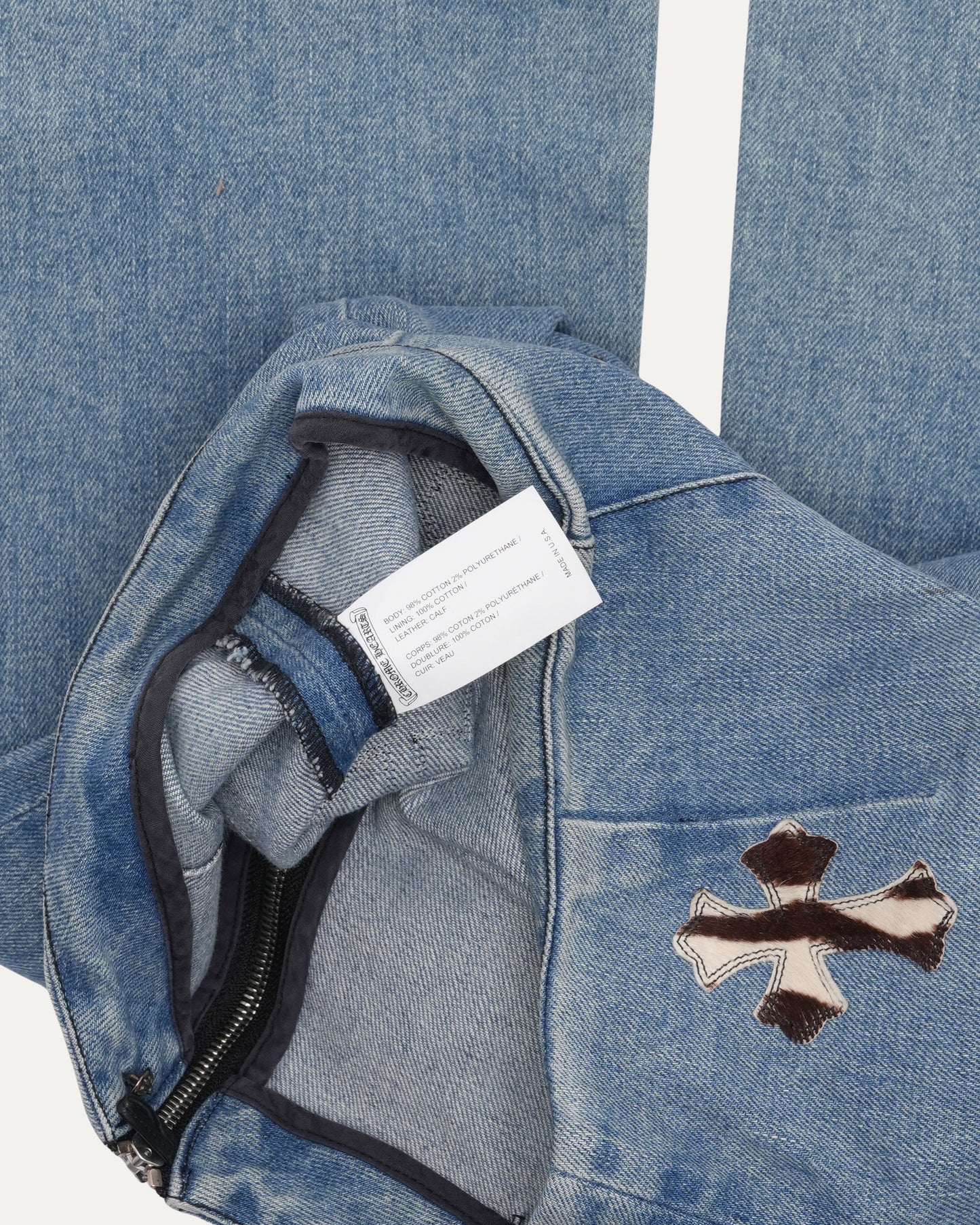 Cross Patch Fleur Knee Flared Jeans