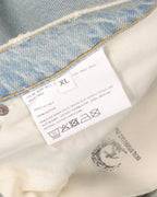 Light Wash Raw Hem Wide Leg Jeans