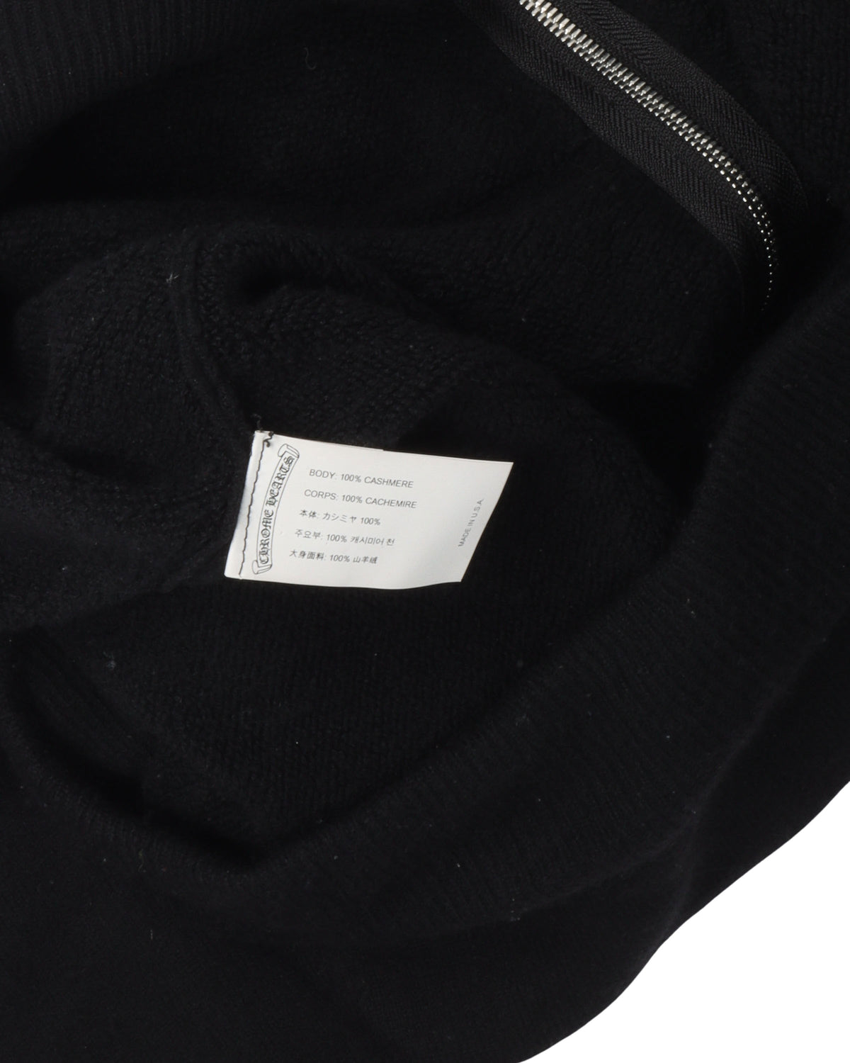 Cashmere Sleeve Logo Zip Up Hoodie