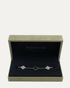 White Gold Diamond Black Onyx Vintage Alhambra Bracelet