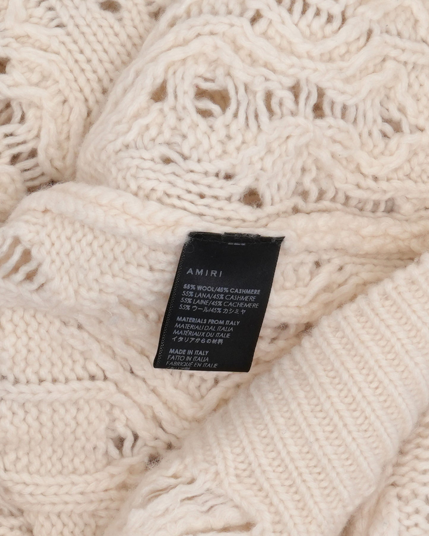 Distressed Cable Knit Sweater