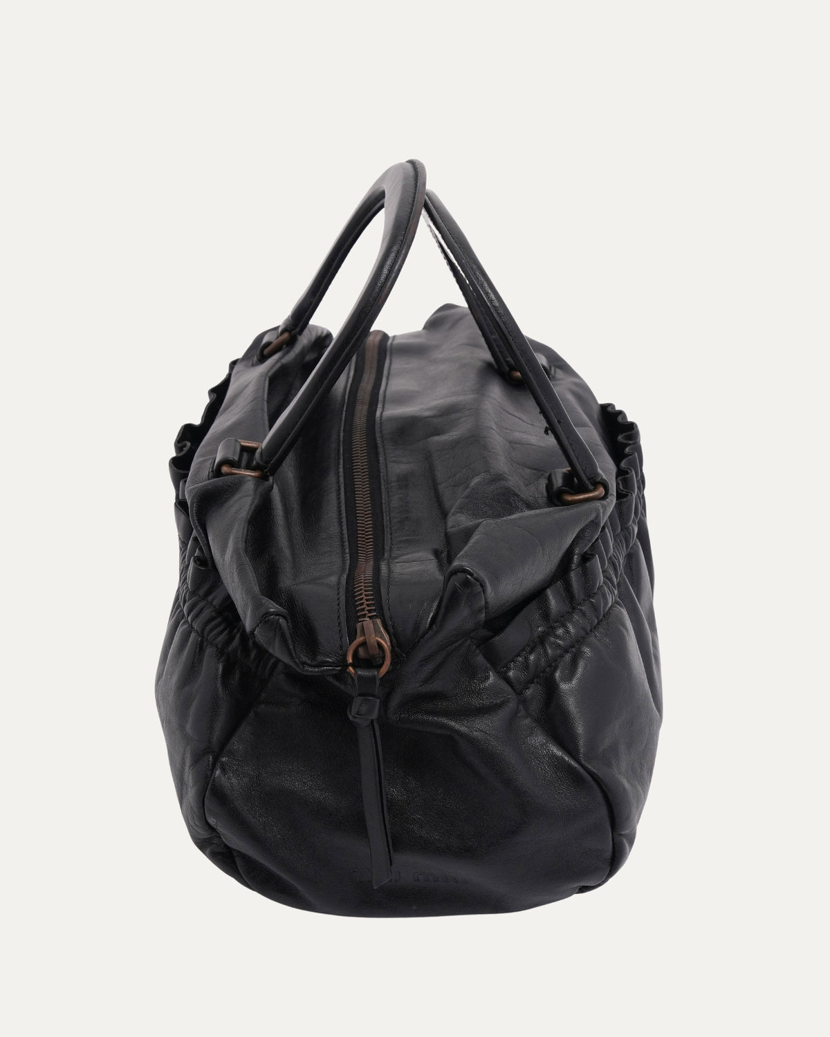 Gathered Leather Bag
