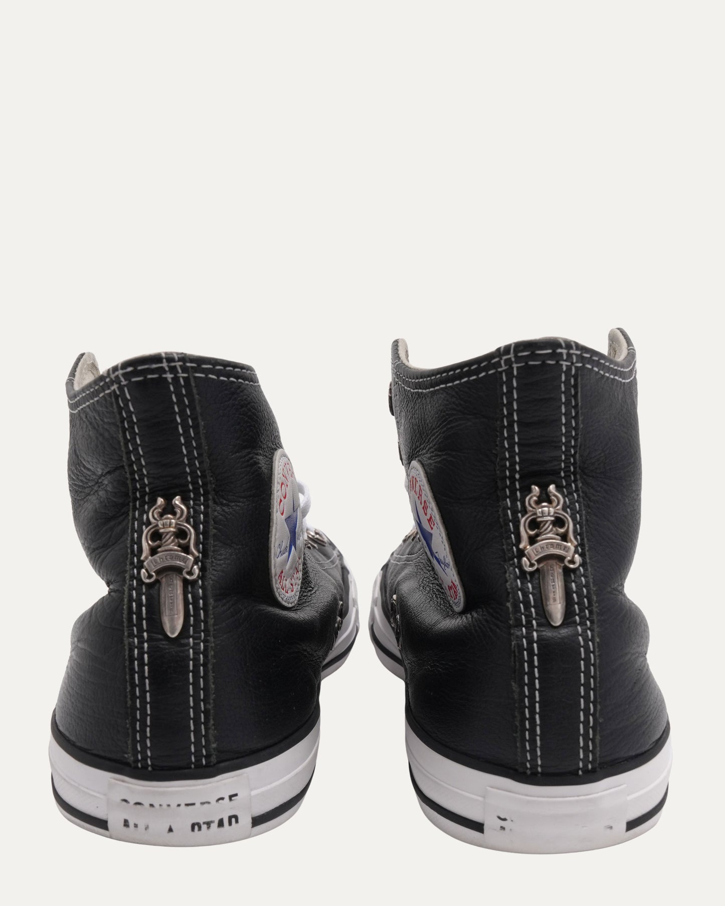 Dagger Embellished Cross Patch Leather Converse Chuck Taylor Sneakers