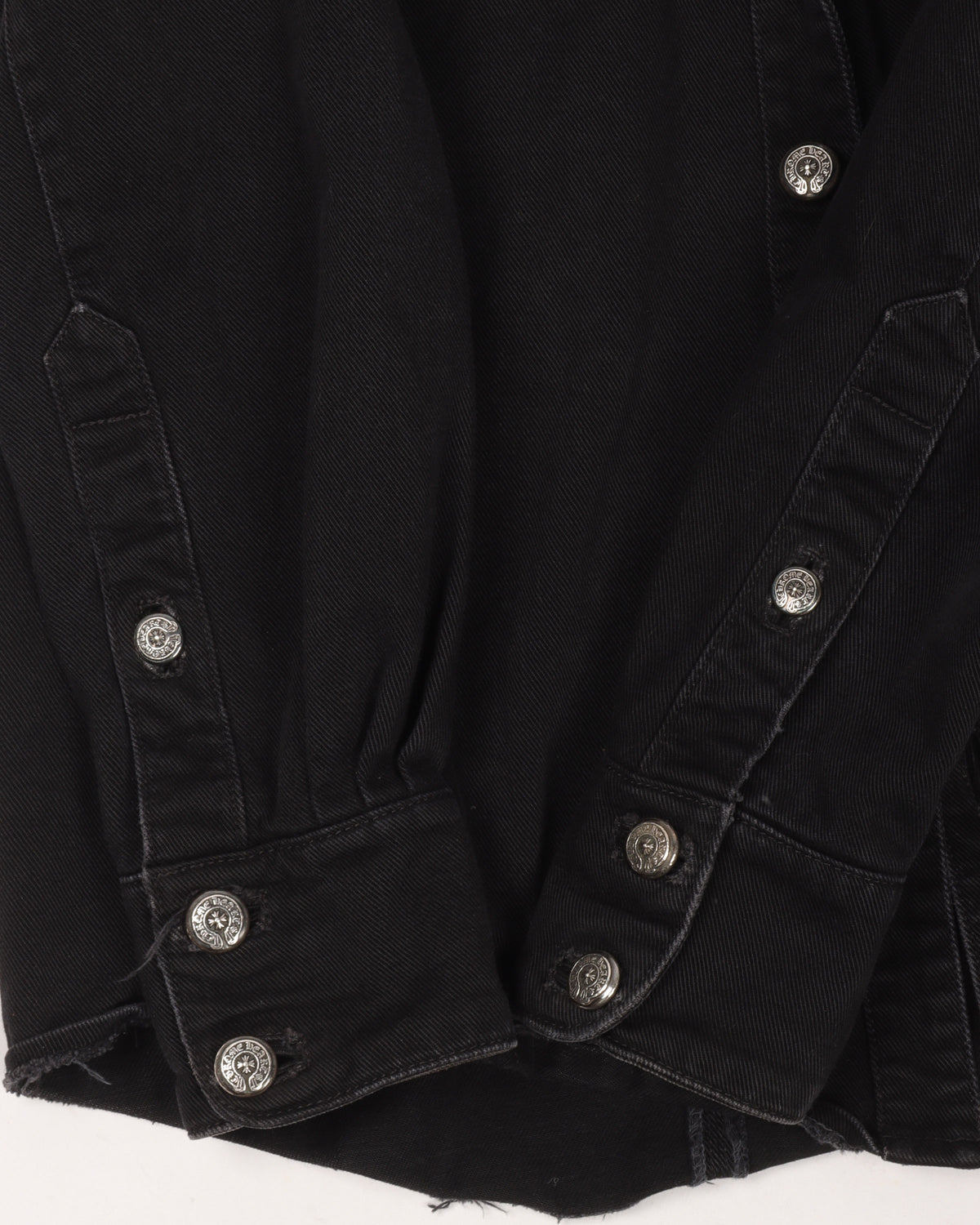 Denim Fleur De Lis Cross Patch Western Shirt