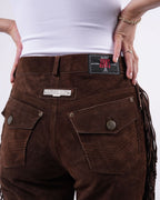 Suede Fringed Pants