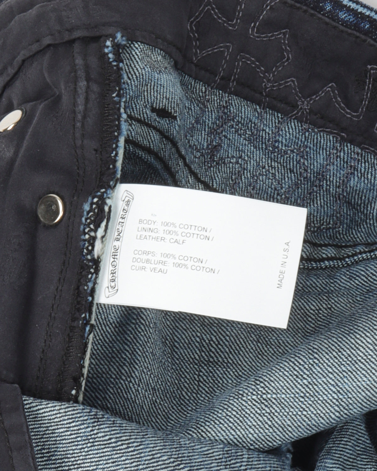 Cross Patch Denim Shorts