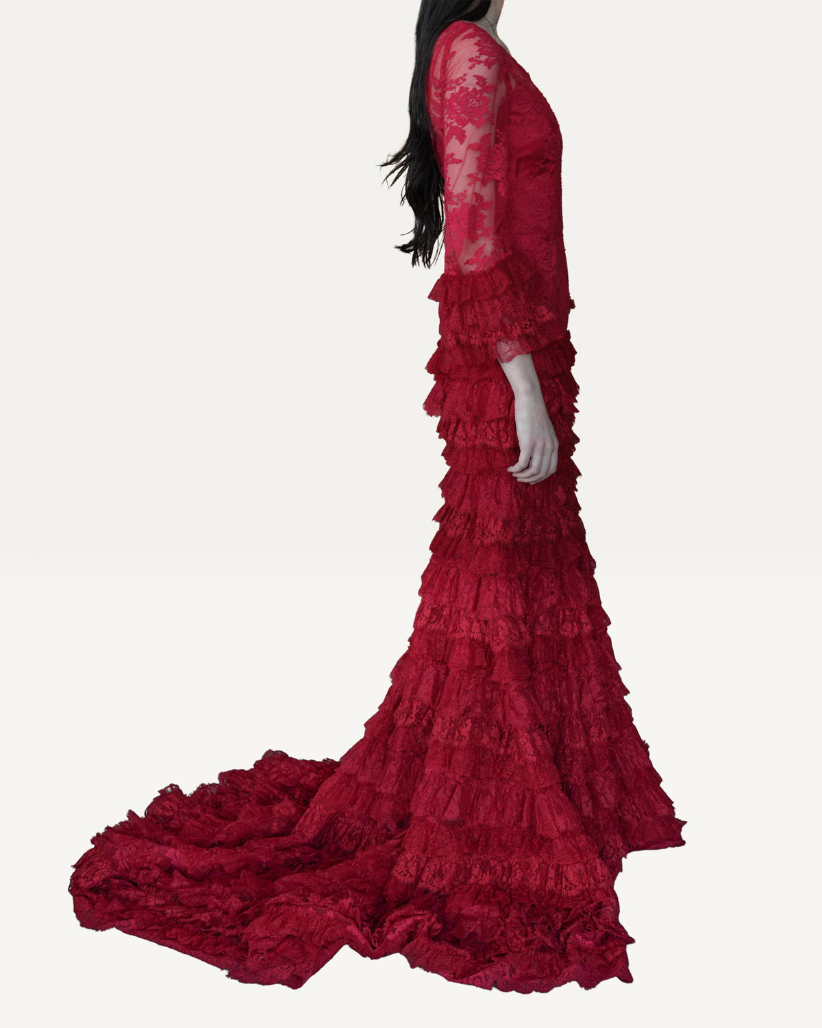 Ruffle Lace Gown
