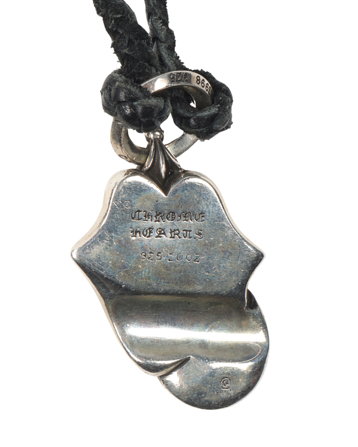 Silver Rolling Stones Pendant w/ Leather Necklace
