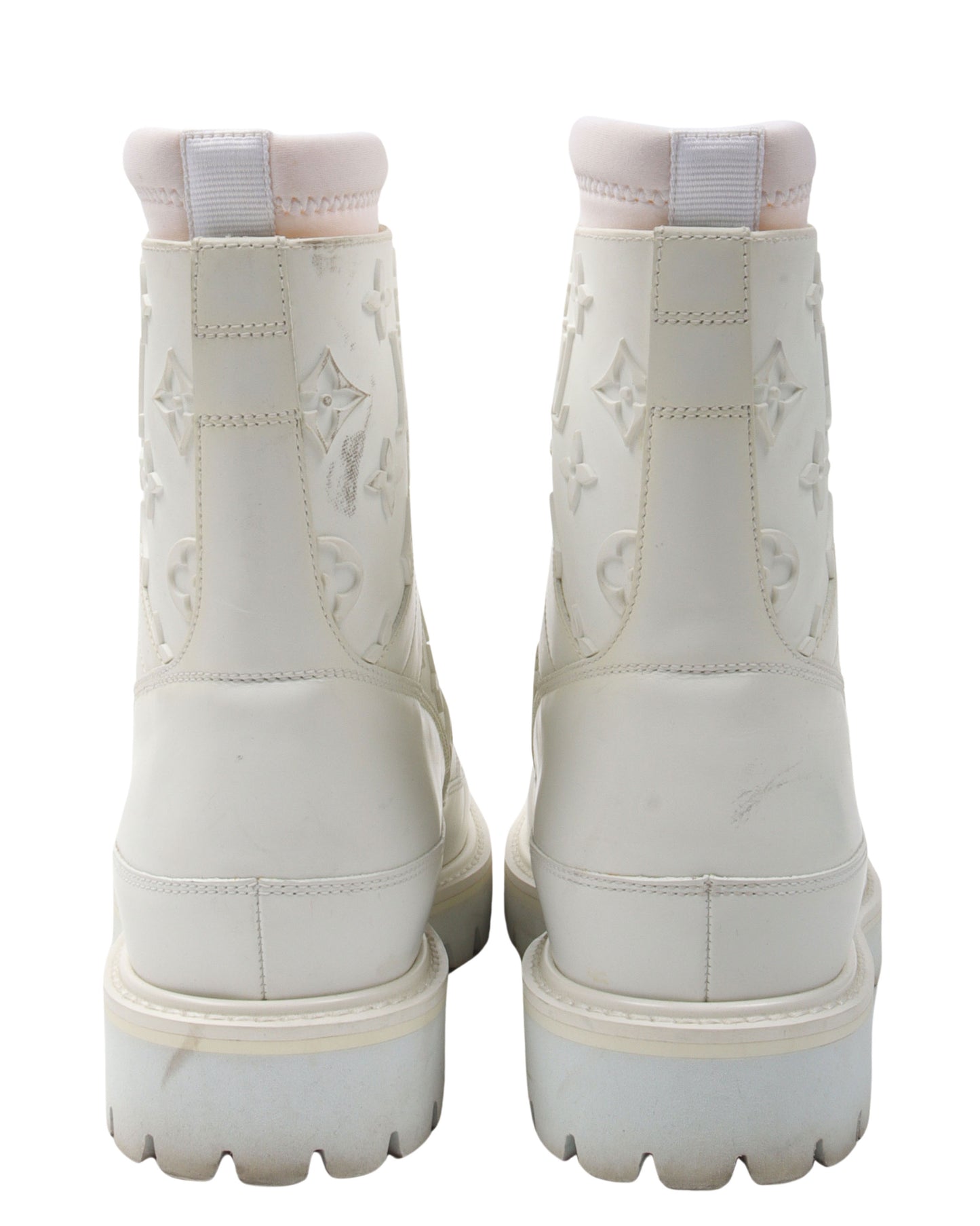 Monogram Leather Combat Boots