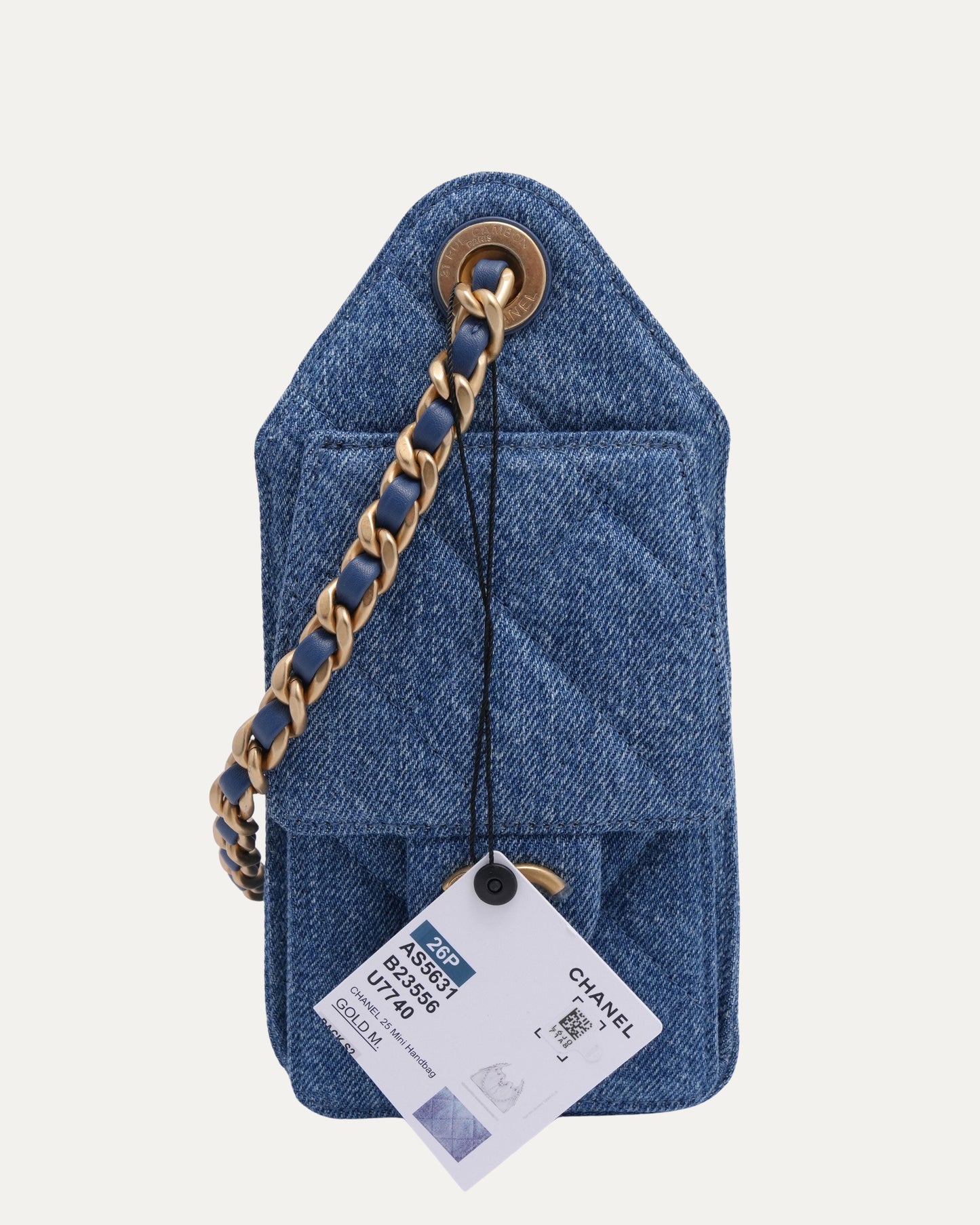 Denim Quilted Mini 25 Hobo Bag