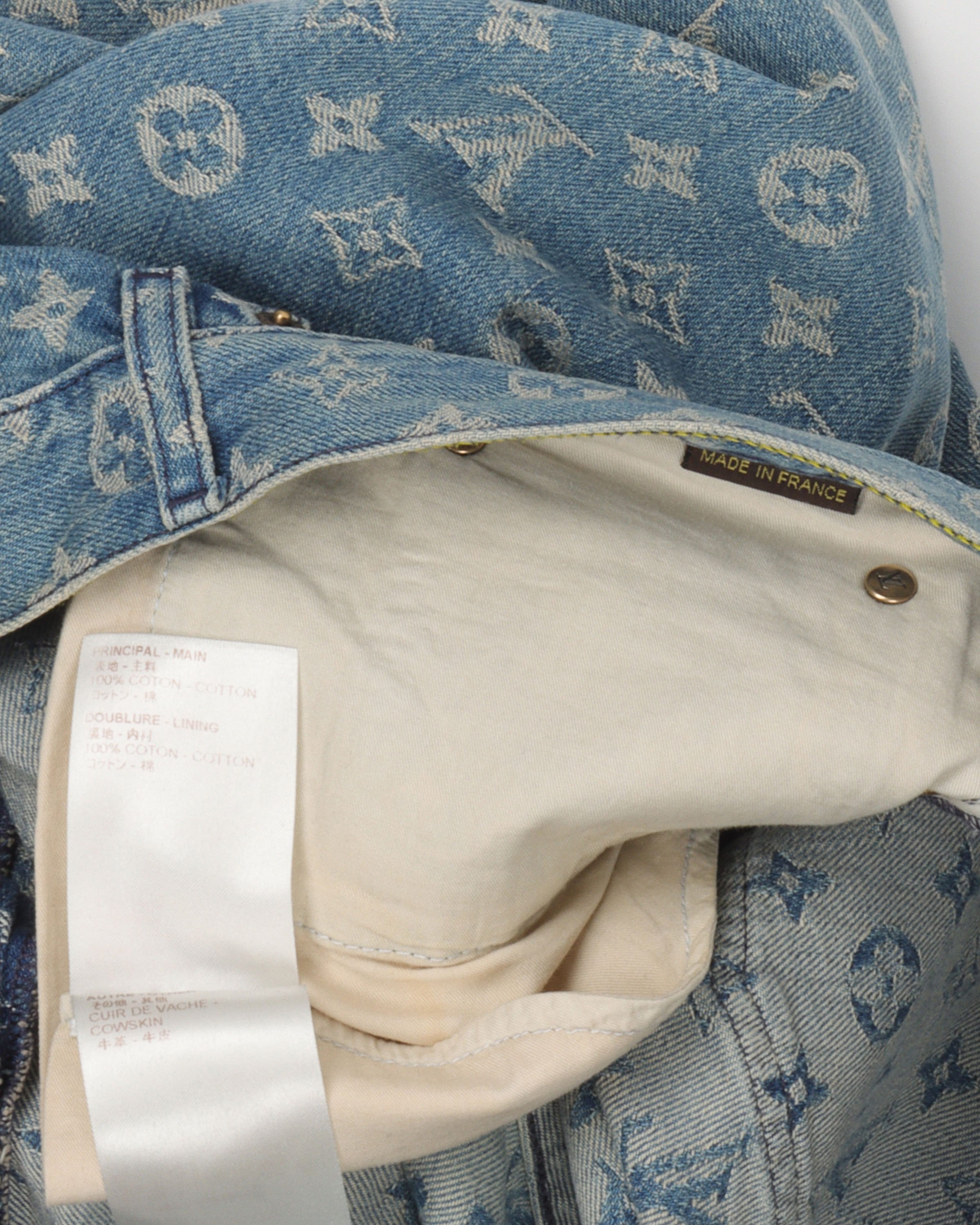 Shop Louis Vuitton MONOGRAM Monogram Denim Cotton Logo Jeans