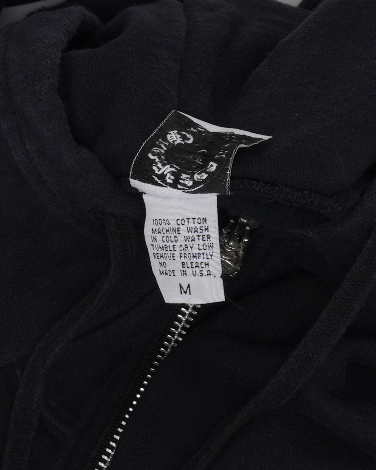 Hairy Cross Patch Zip Up Hoodie