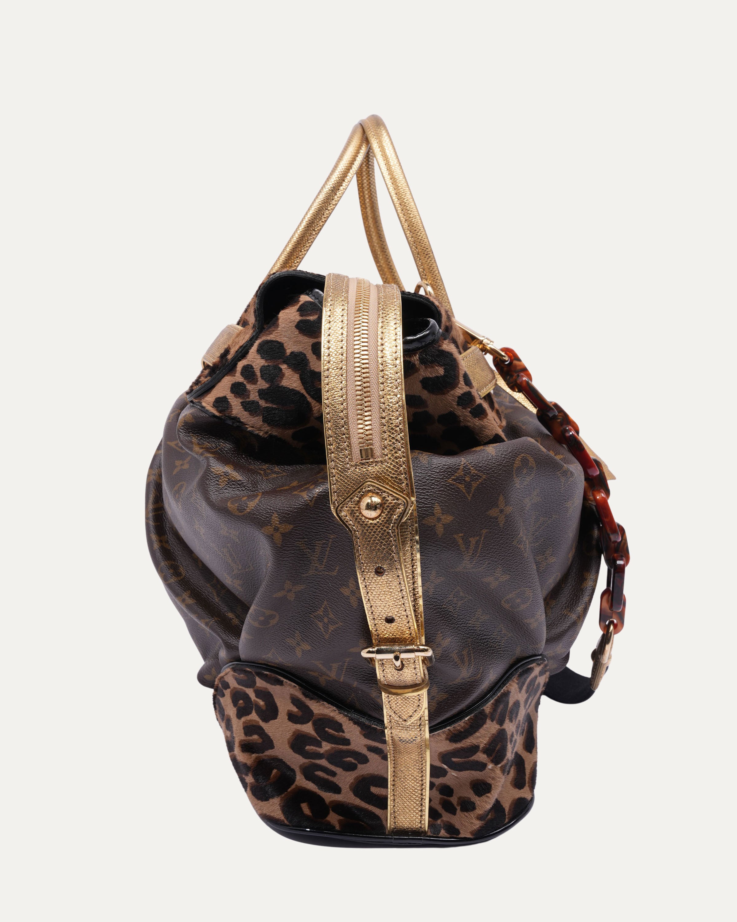 Monogram Leopard Steamer Travel Bag