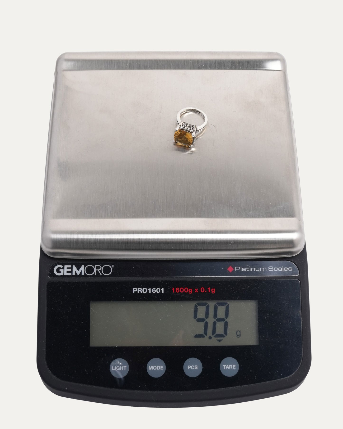 Citrine Butterfly Cross Cocktail Ring