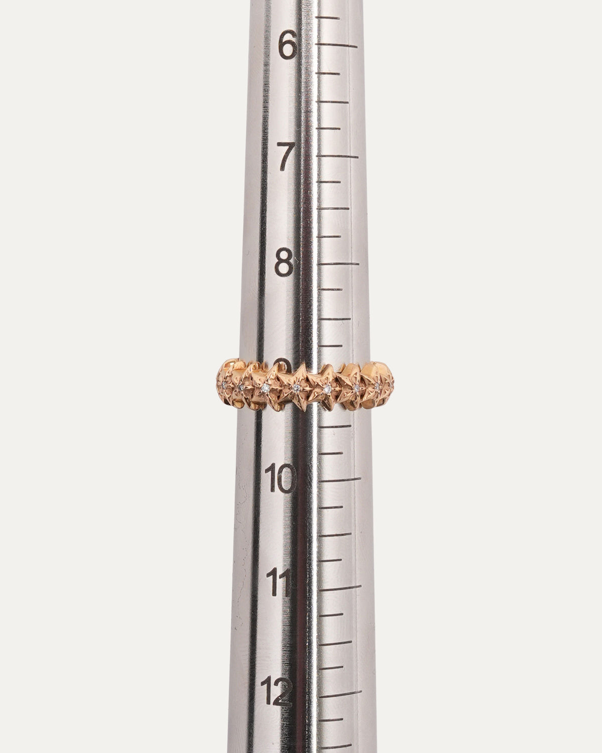 Gold and Diamond Star Band Ring
