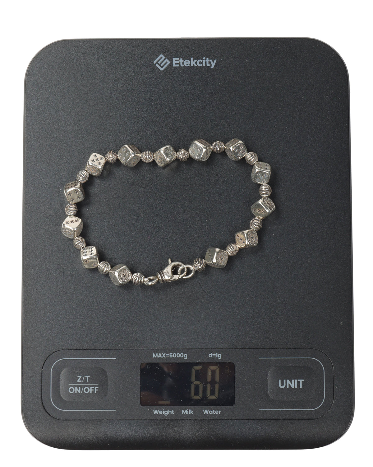 Silver Dice Bracelet