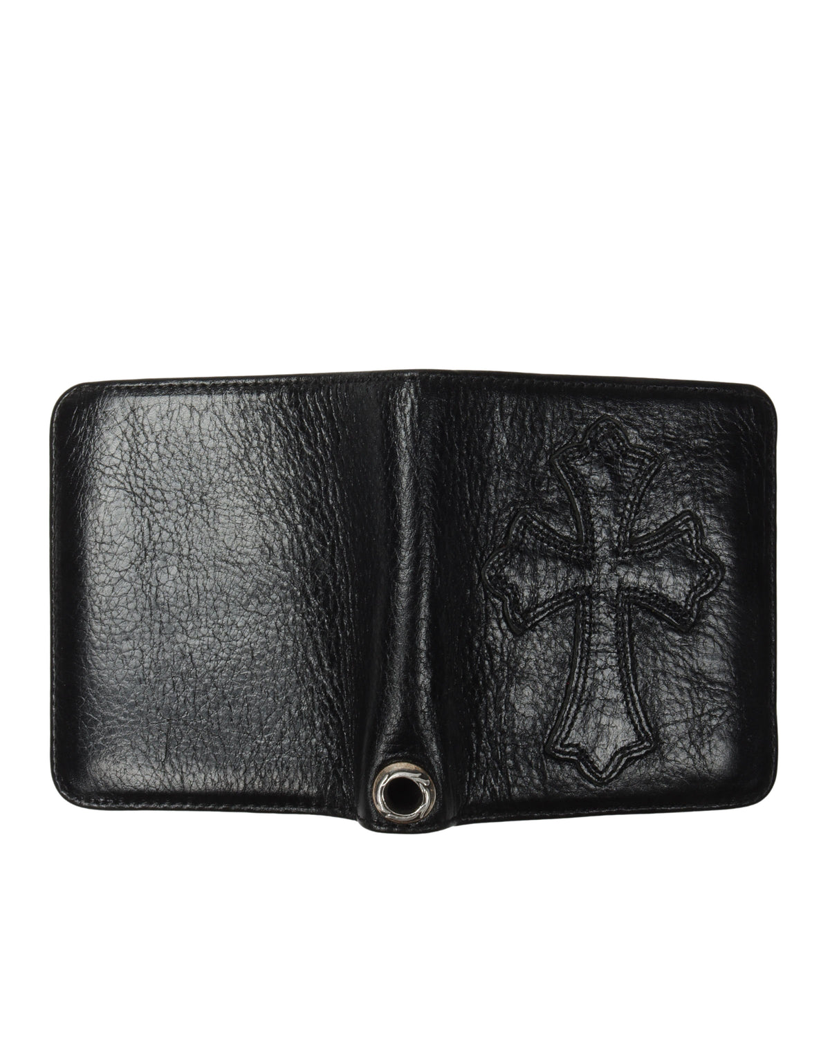 Leather Cross Patch Bifold Wallet