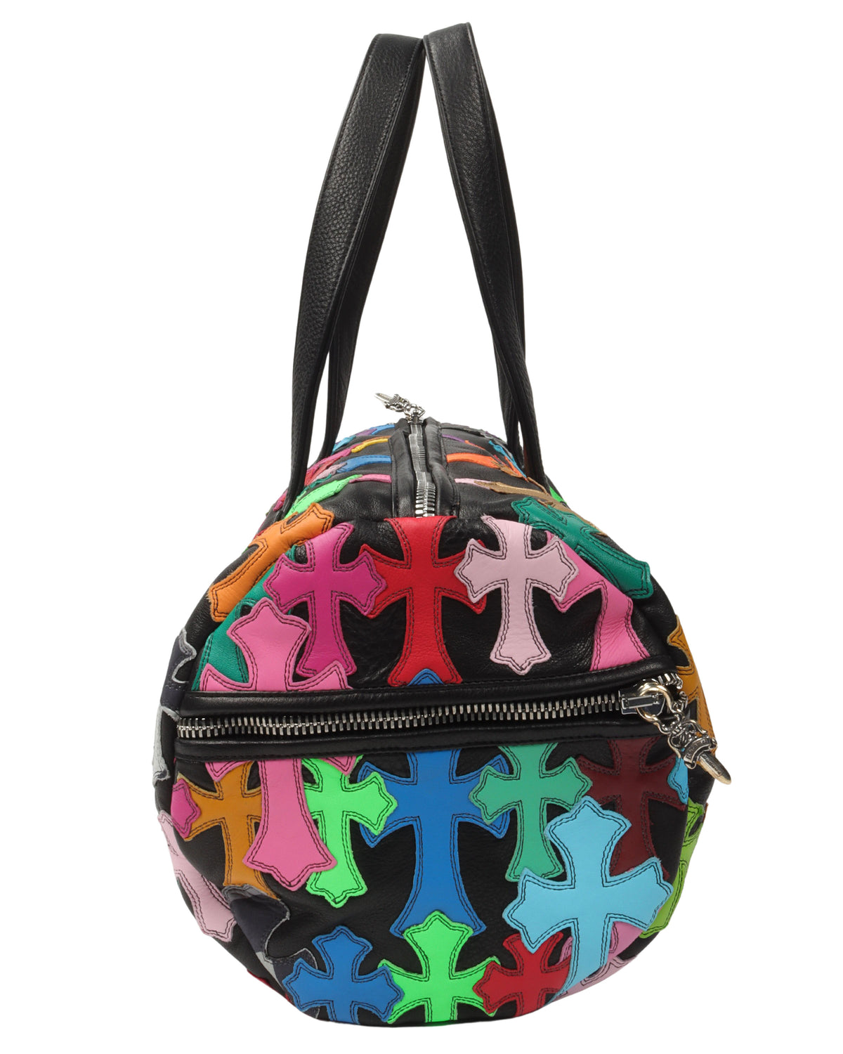 Multicolor Cross Patch Cemetery Mini Duffle Bag