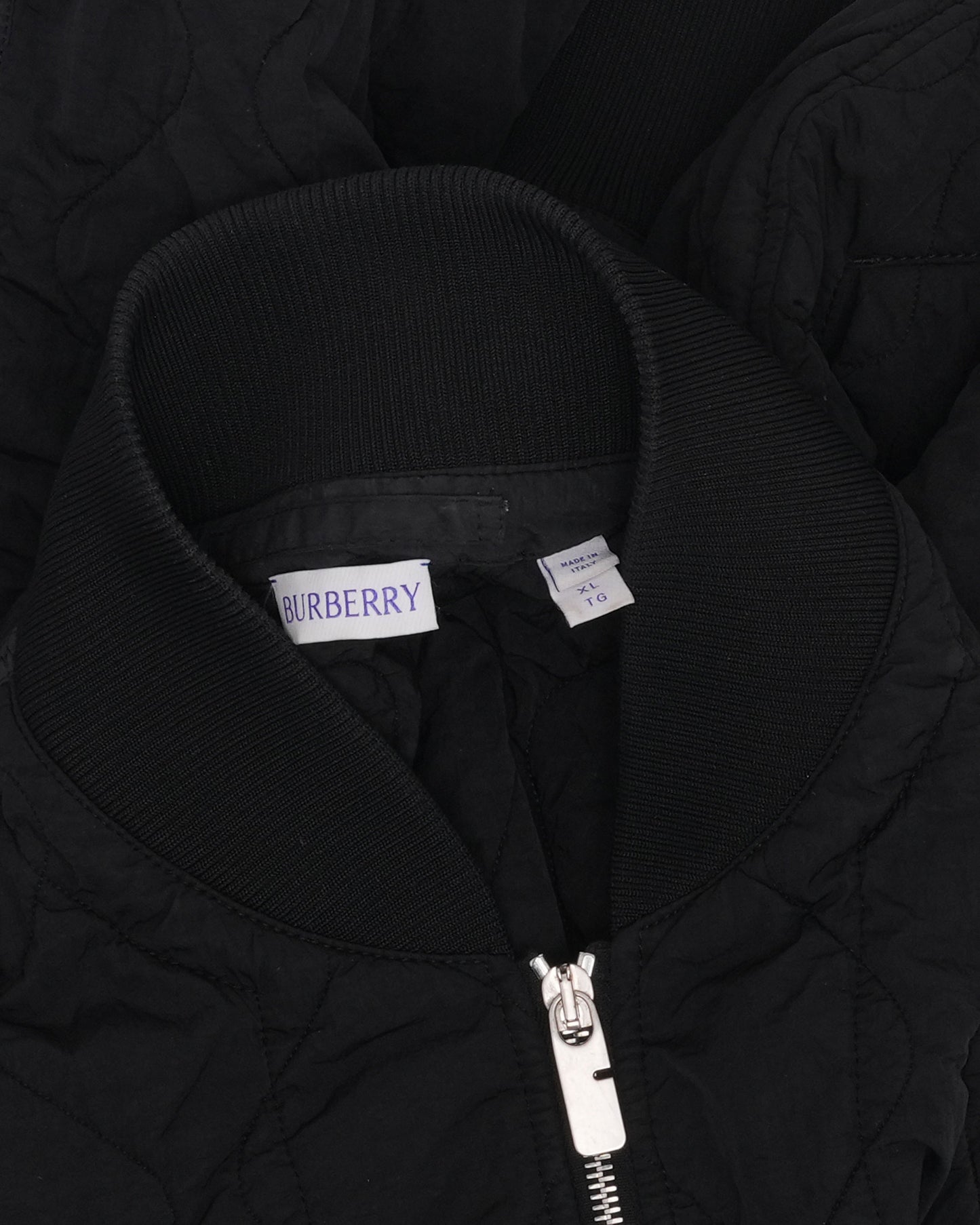 Washed Nylon Quilted Bomber Jacket