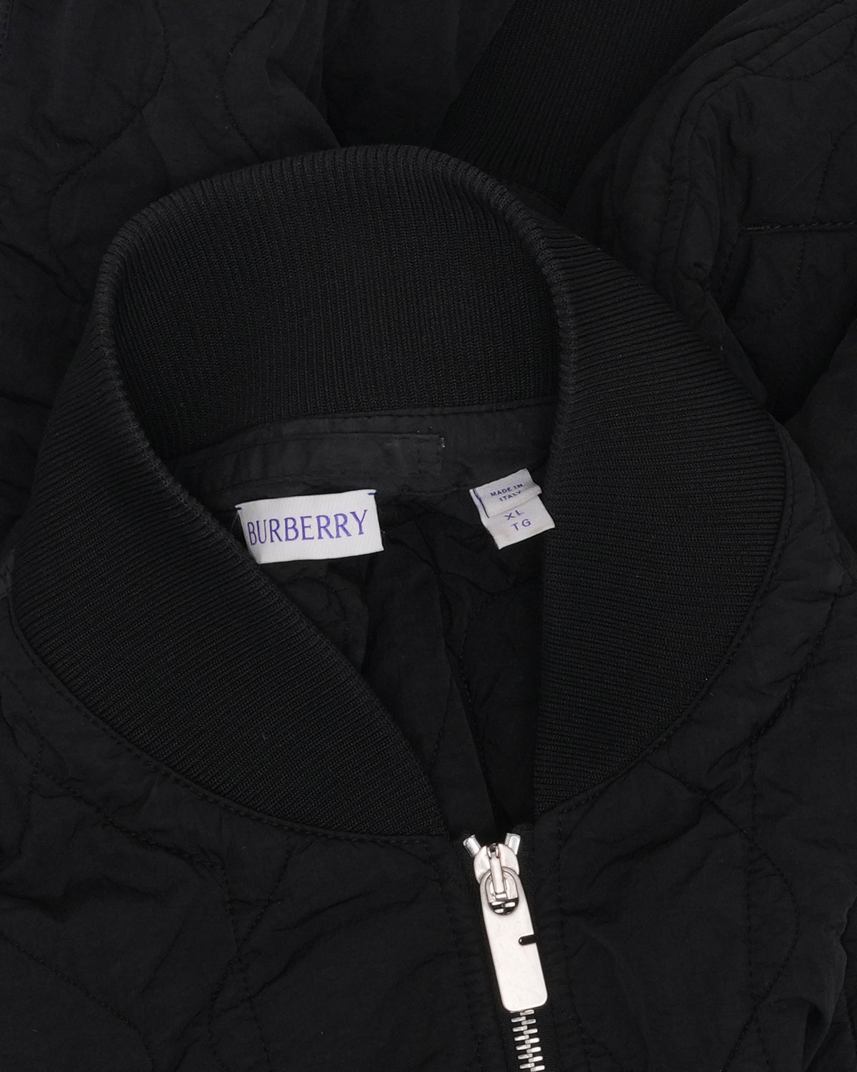 Washed Nylon Quilted Bomber Jacket