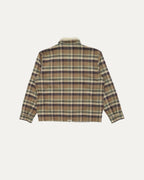 Flannel Shearling Collar Zip Up Jacket