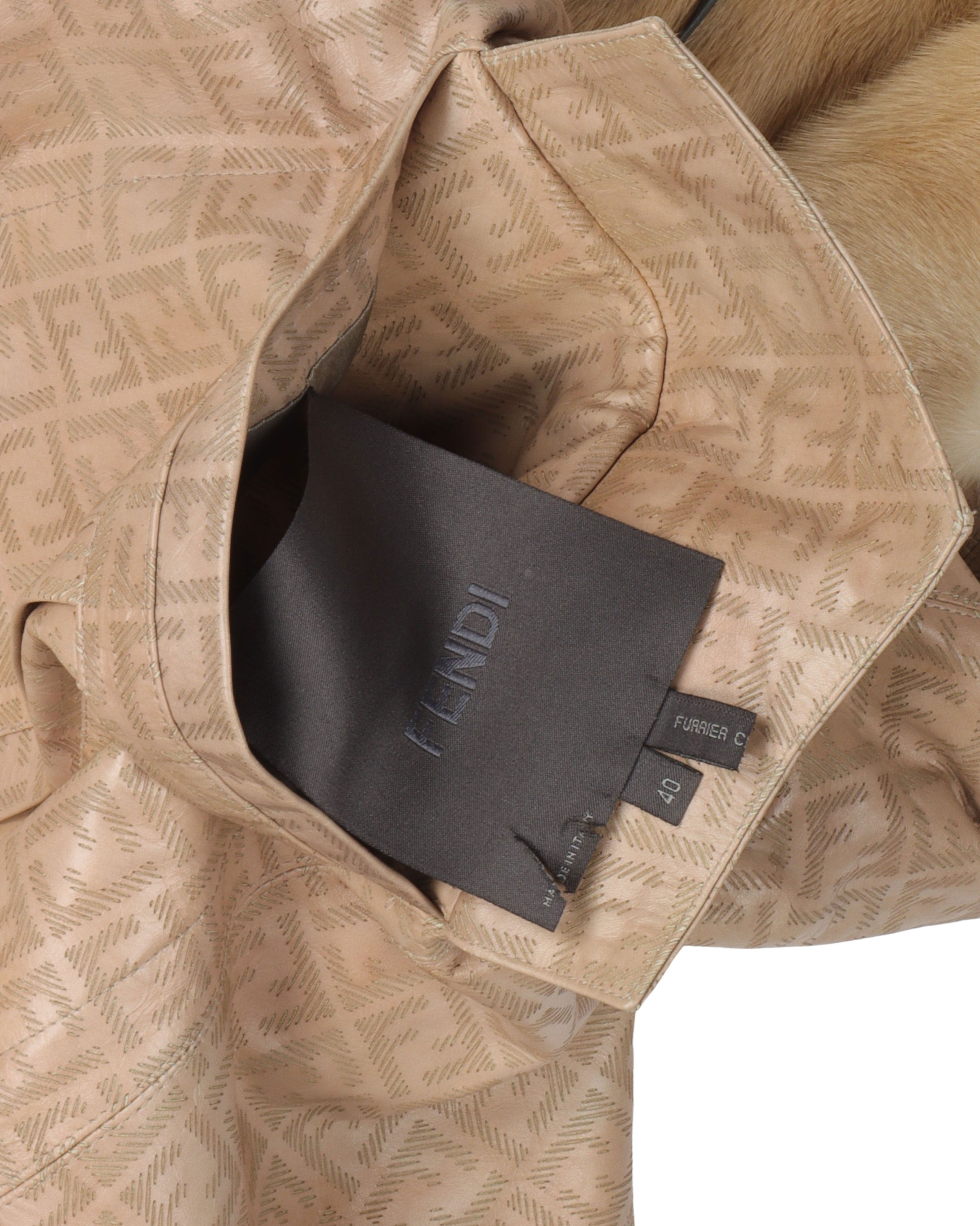 Leather Monogram Mink Fur Lined Jacket