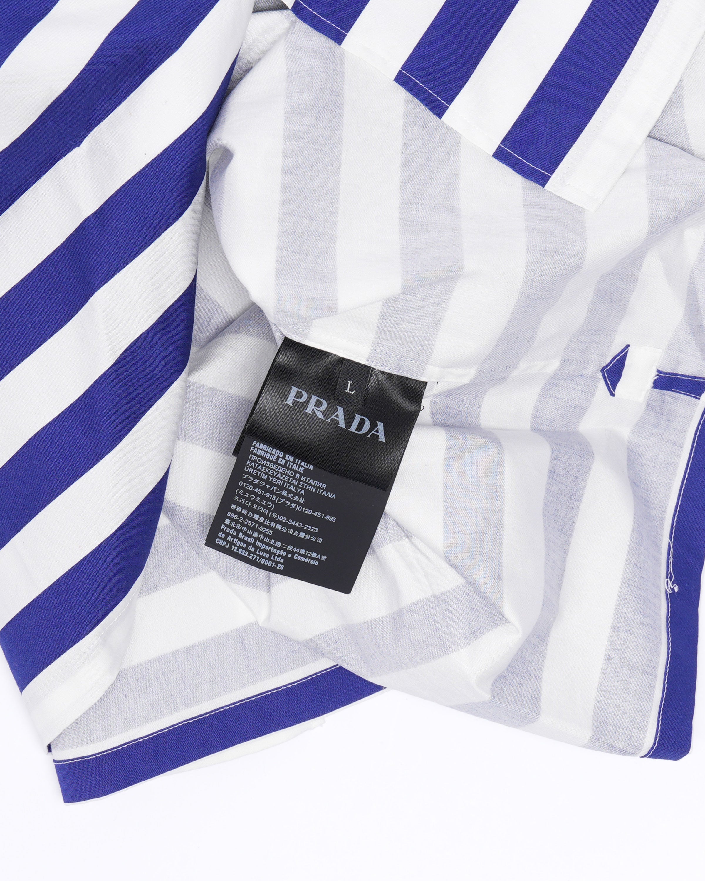 Raf Simons SS22 Camp Collar Striped Shirt