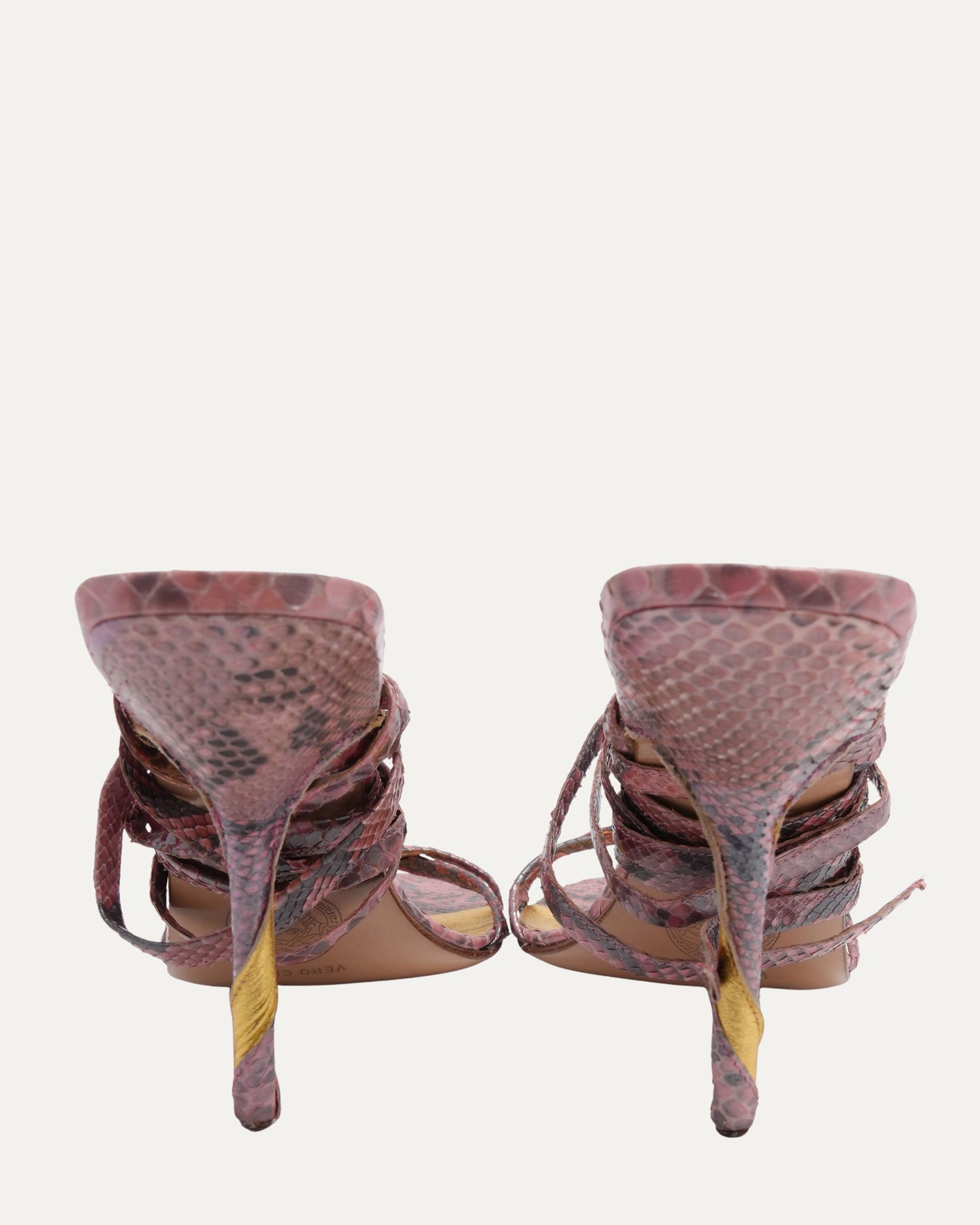 Snakeskin Lace Up Heels