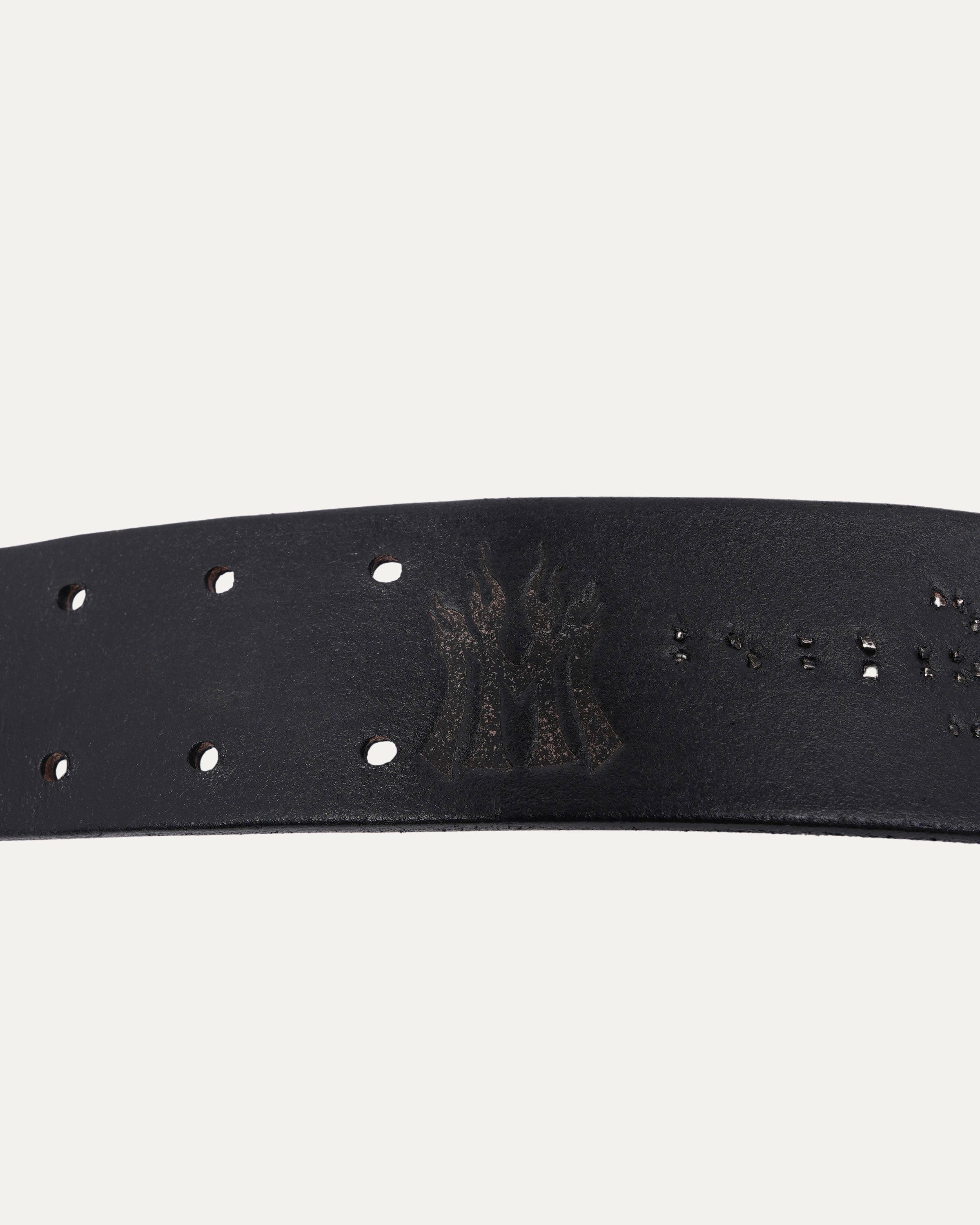 Studded Leather Python Inlay Belt