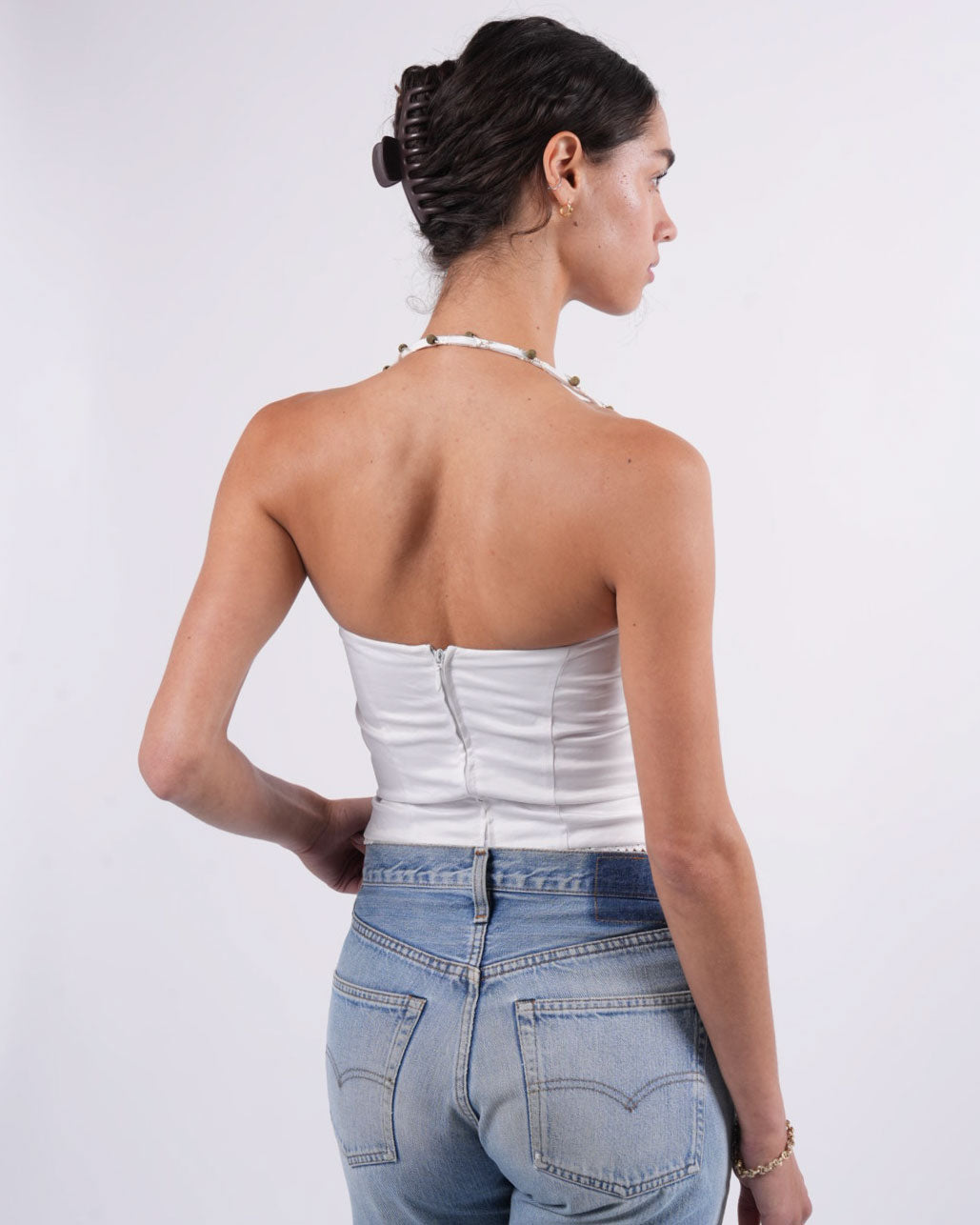 Beaded-Strap Bustier