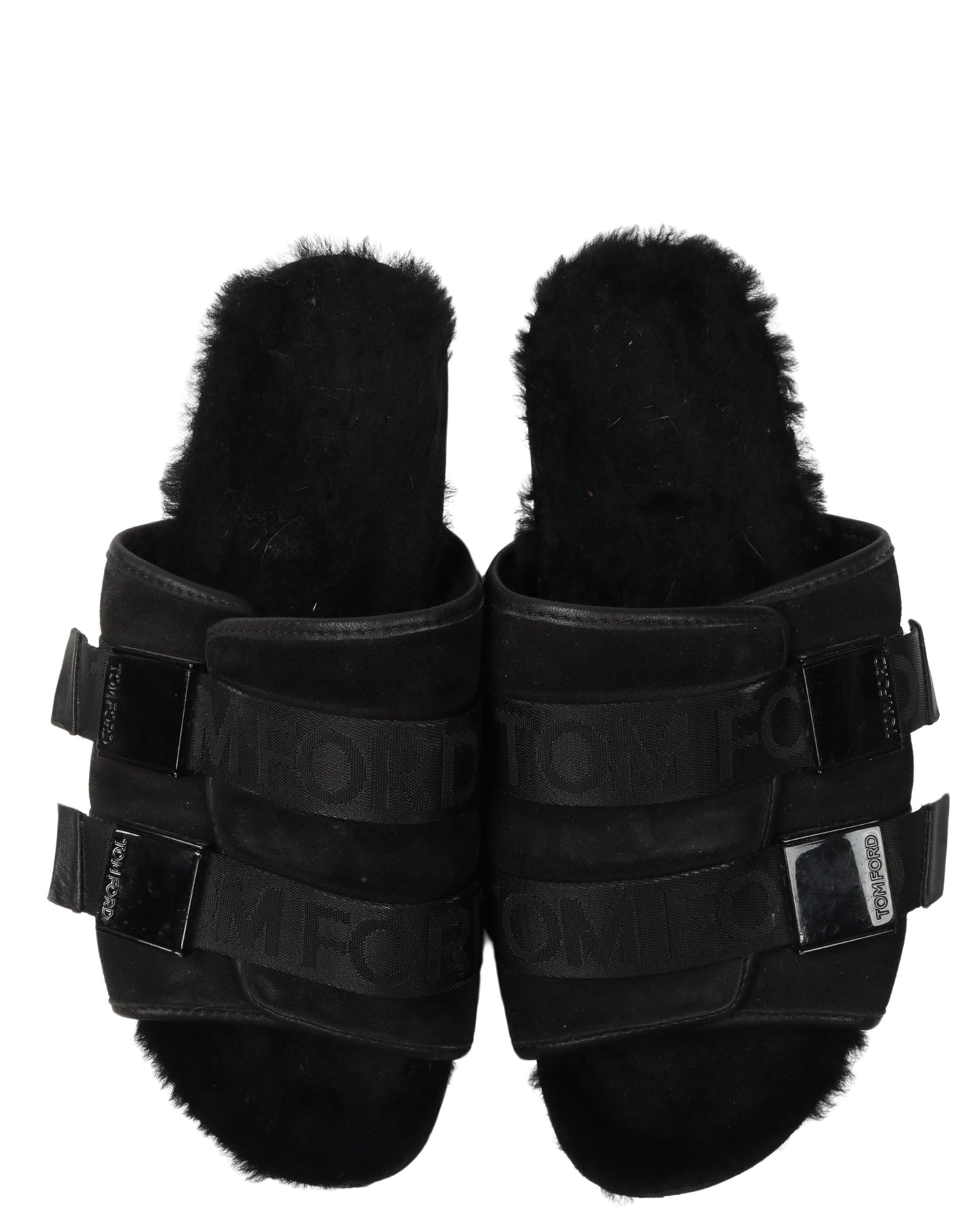 Strapped Sandals with Fur Footbed