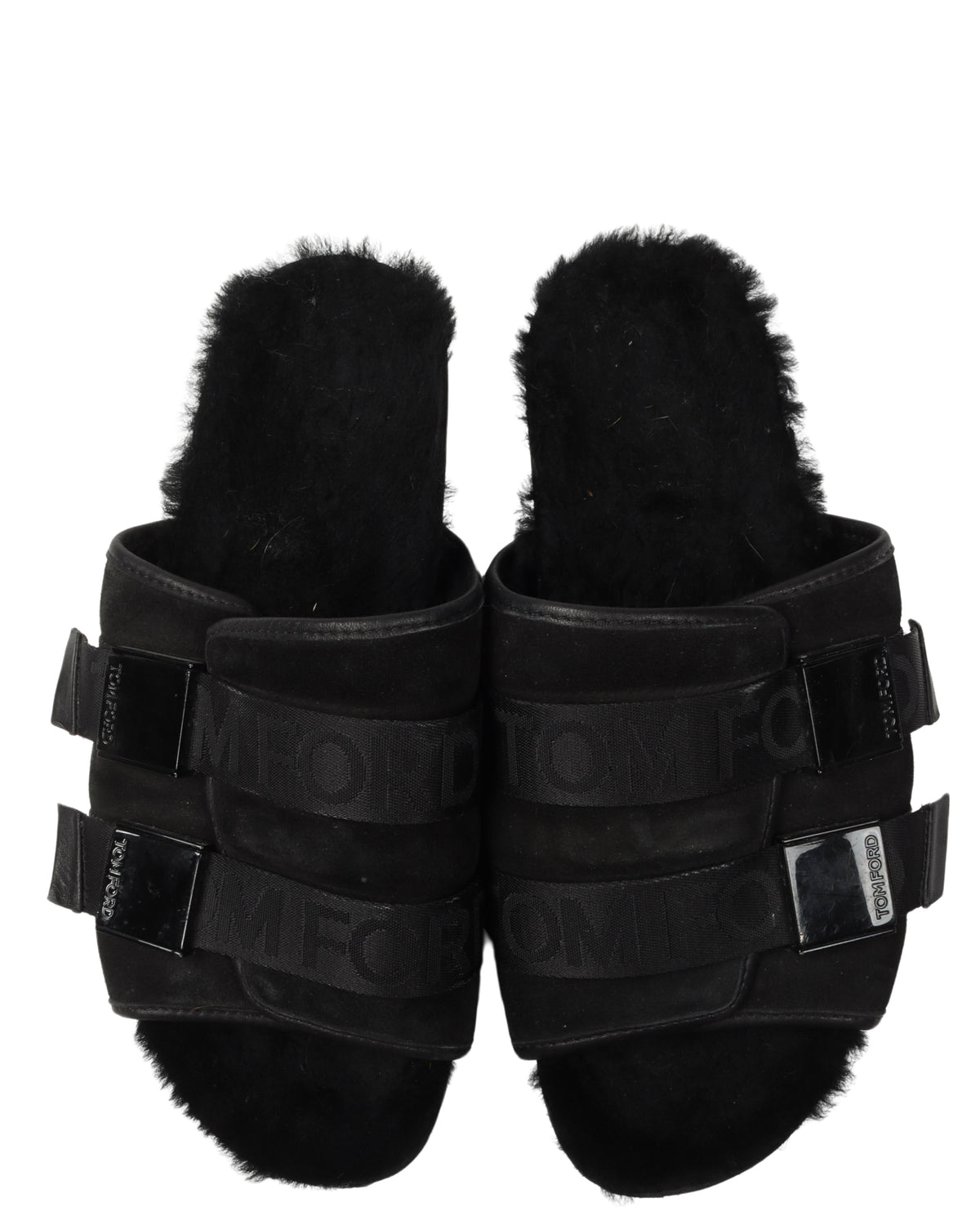 Strapped Sandals with Fur Footbed