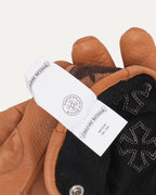 Cross Patch Leather Motorcycle Gloves