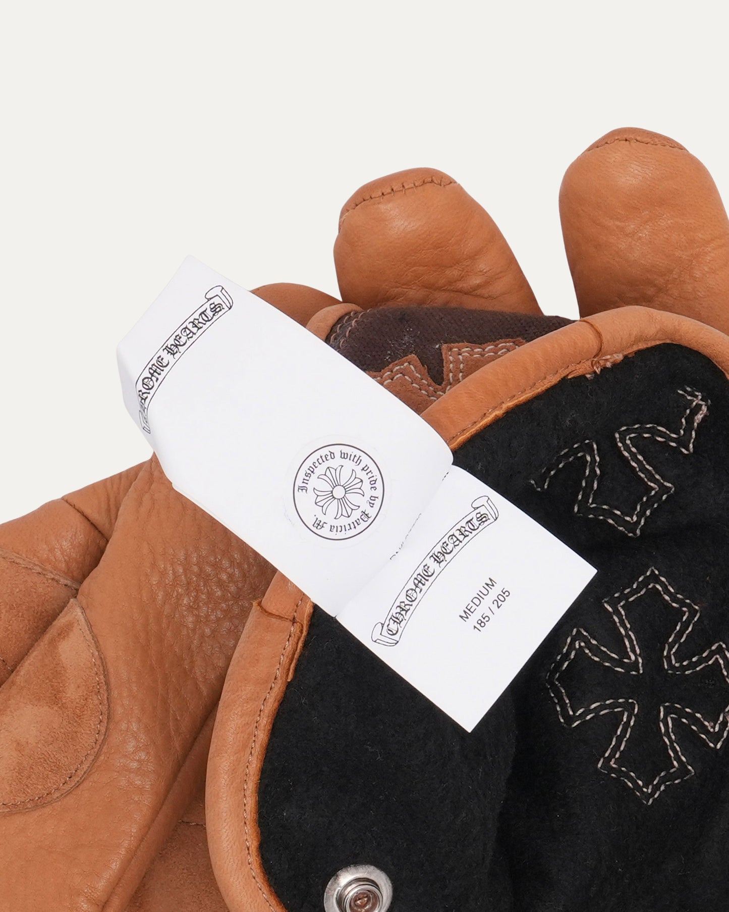 Cross Patch Leather Motorcycle Gloves