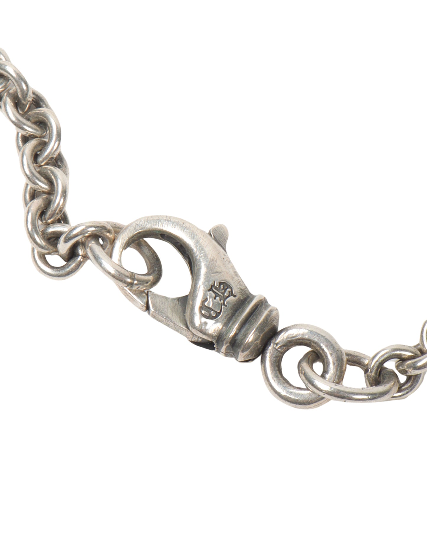 Silver & Diamond Cross Dog Tag Pendant w/ Chain