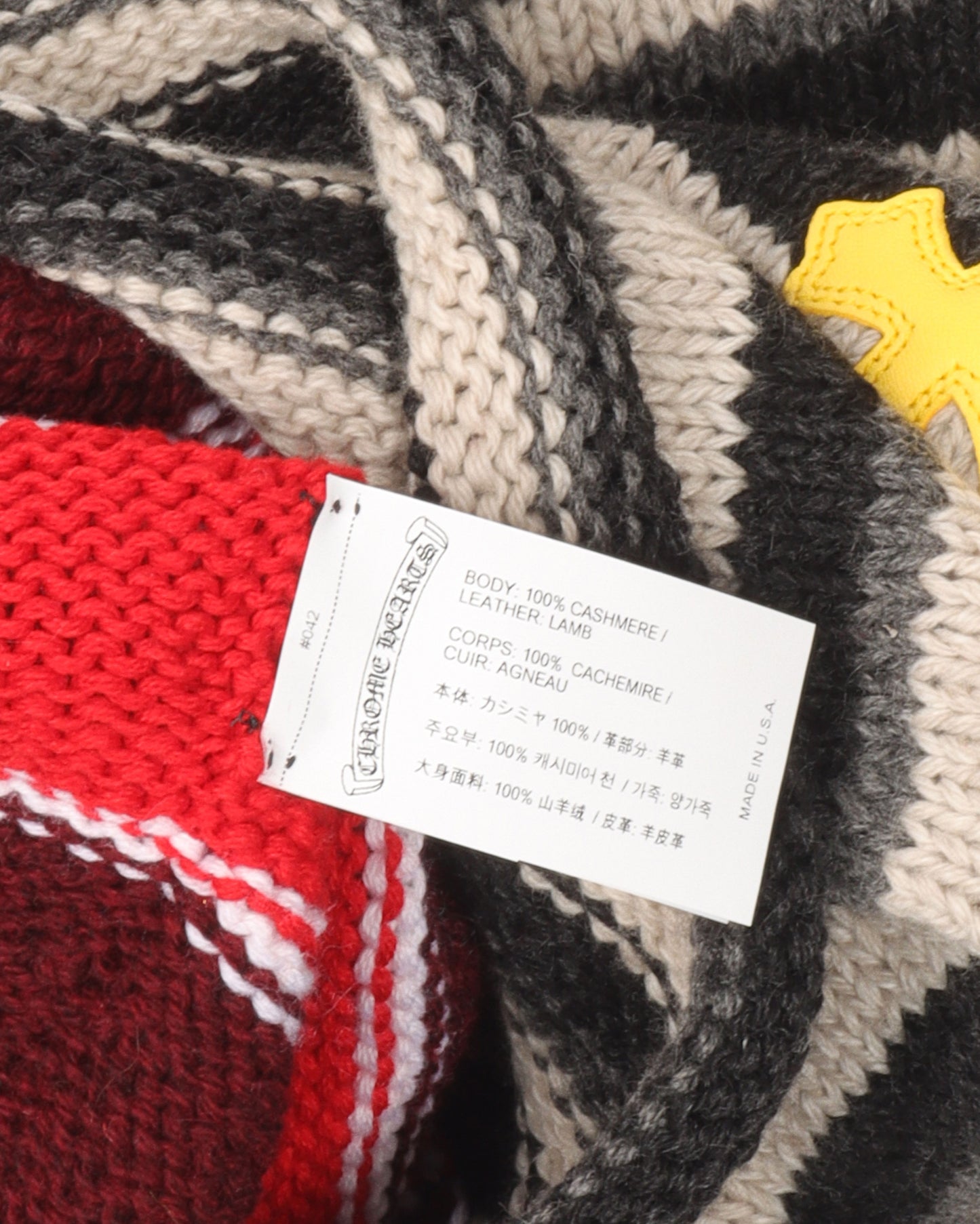 Cashmere Cross Patch Cropped Sweater
