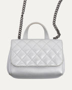 Metallic Caviar Quilted Mini Coco Handle Bag