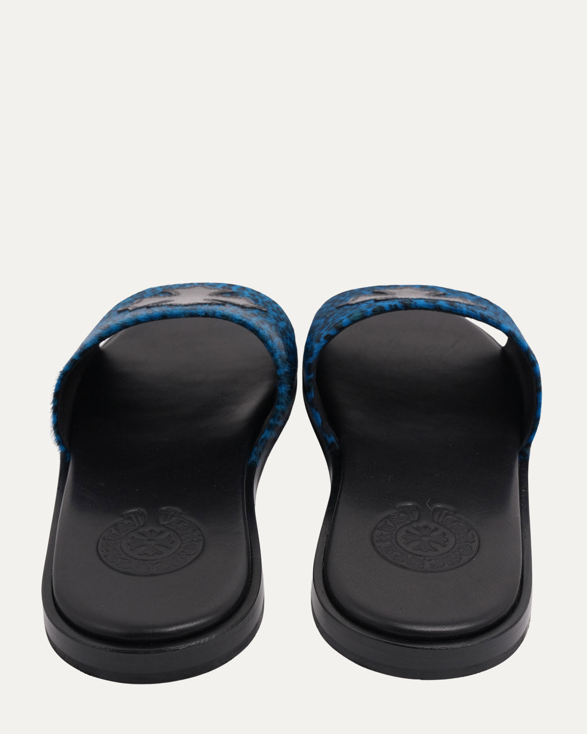 Plus Cross Patch Leopard Slides