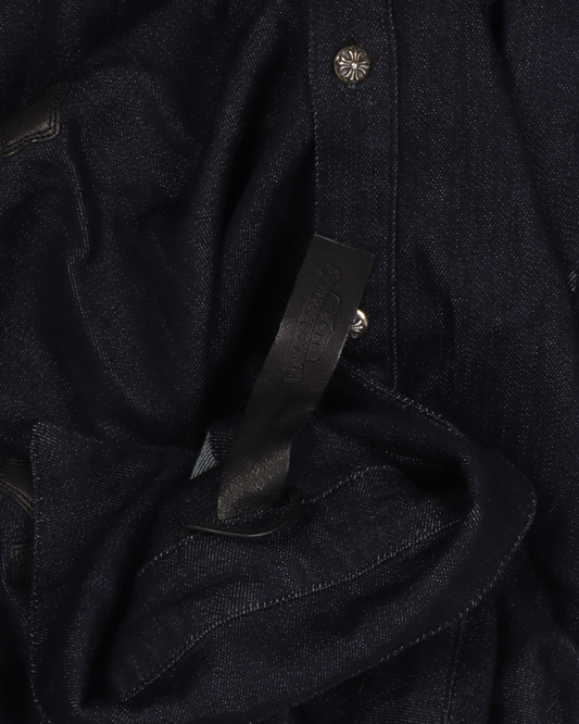 Oversized Denim Cross Patch Shirt