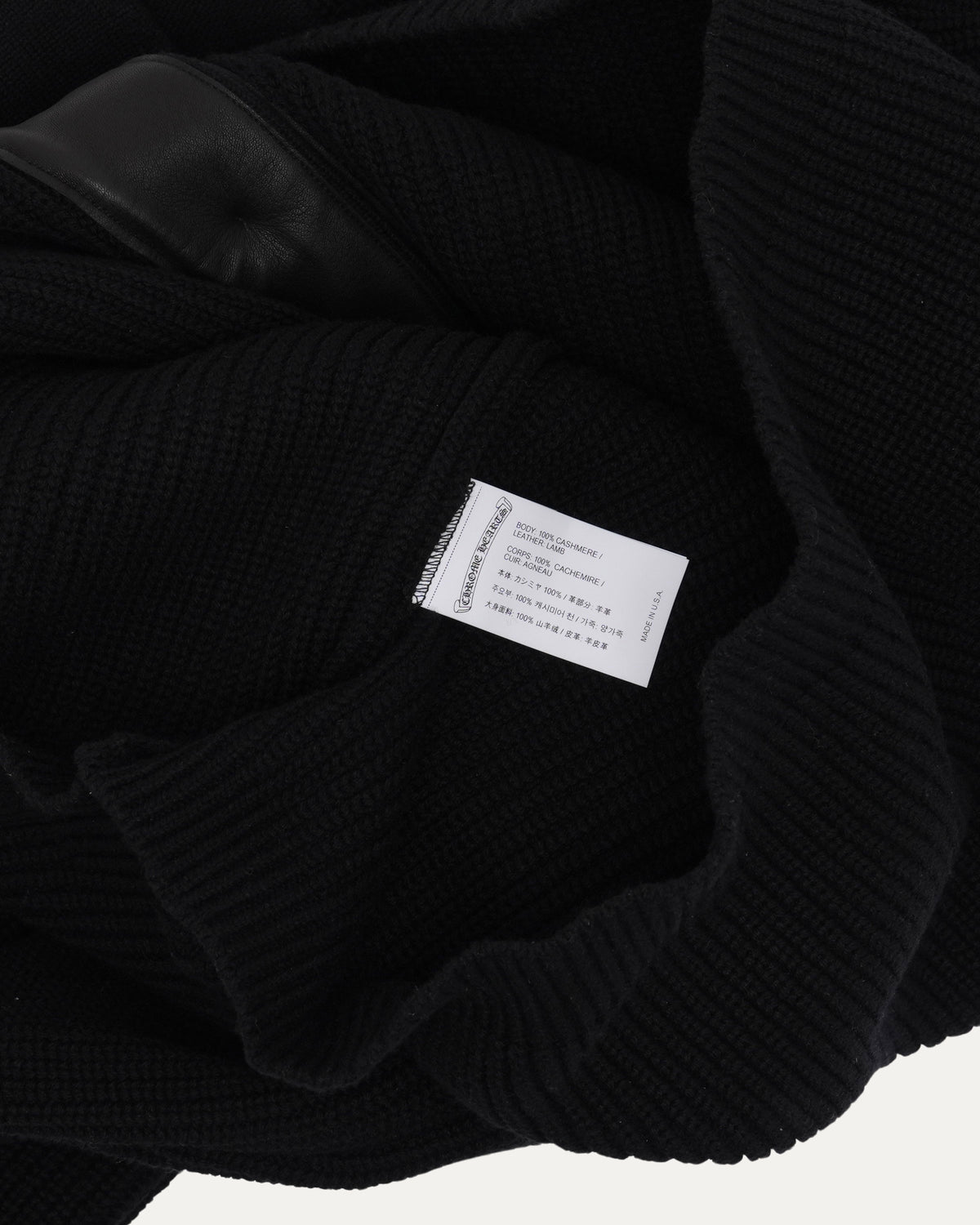 Cross Patch Cashmere Shawl Collar Cardigan Sweater