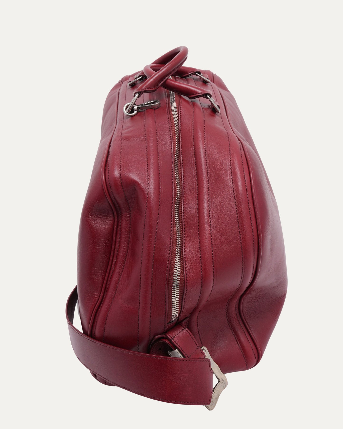 Leather Rose Buckle Weekender Bag