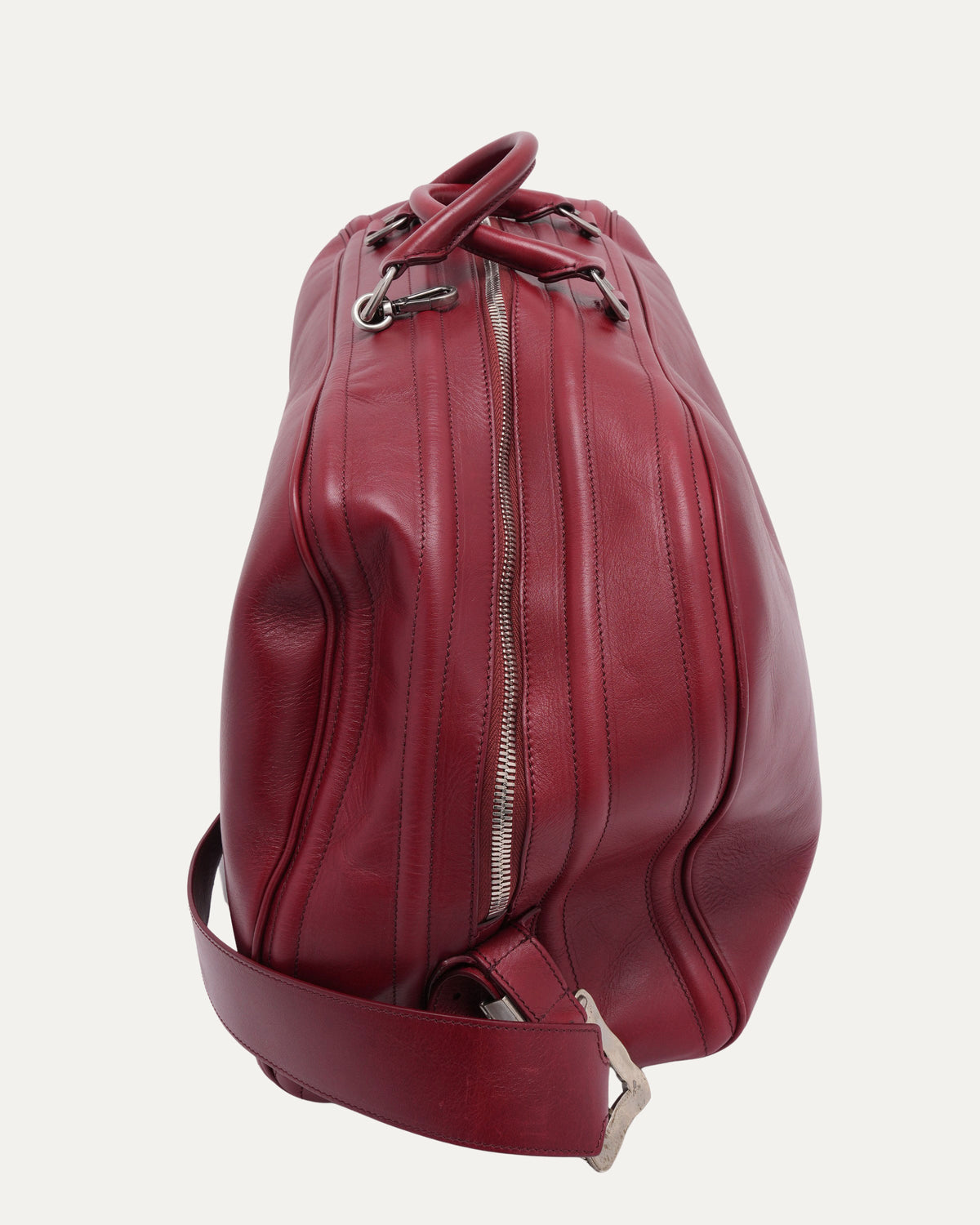 Leather Rose Buckle Weekender Bag