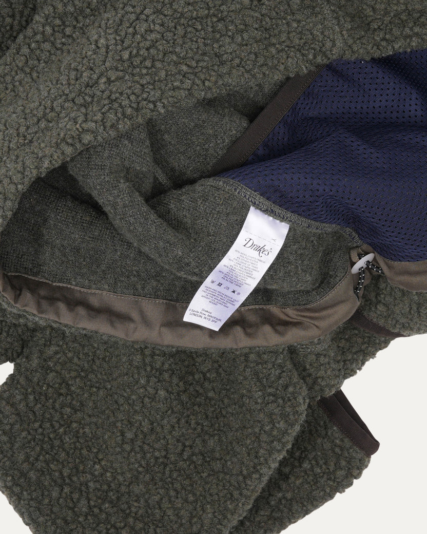 Boucle Wool Zip Fleece Jacket