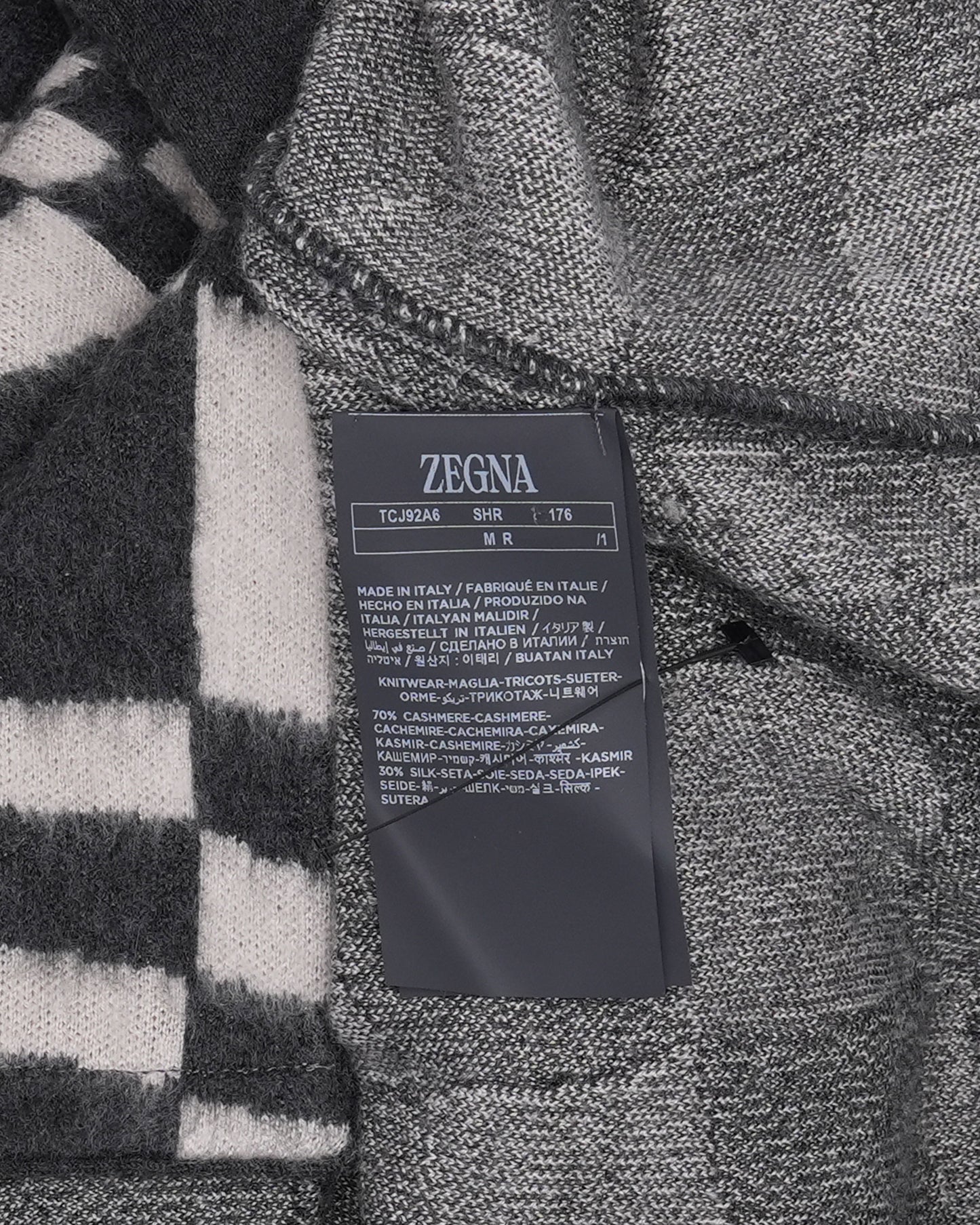Zegna Checkered Cardigan Sweater